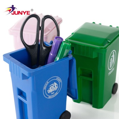 Promotion garbage can stand cheap plastic pencil holder top sell recycling waste bin